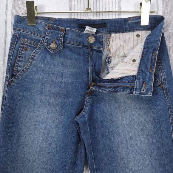 MARC JACOBS Jeans Y2K Wide Leg Flared Denim 29x33 Womens 4 Distressed - Picture 4 of 15